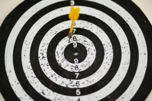 Black and white dartboard